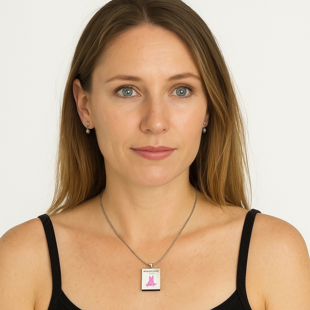 Artisan Breast Cancer Awareness Scrabble Tile Necklace